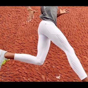 Athleta Women's Contender Laser Cut Leggings 7/8 Tight, Size XS, Bright White